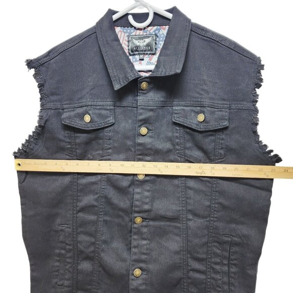 Denim Mens Sleeveless Vest Jacket Size Medium By Alliance Fashion - Picture 7 of 7